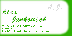 alex jankovich business card